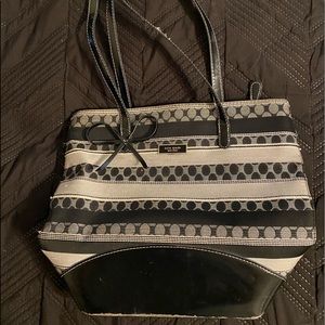 Black and Grey Kate Spade S/M Short Double Straps Shoulder Bag
